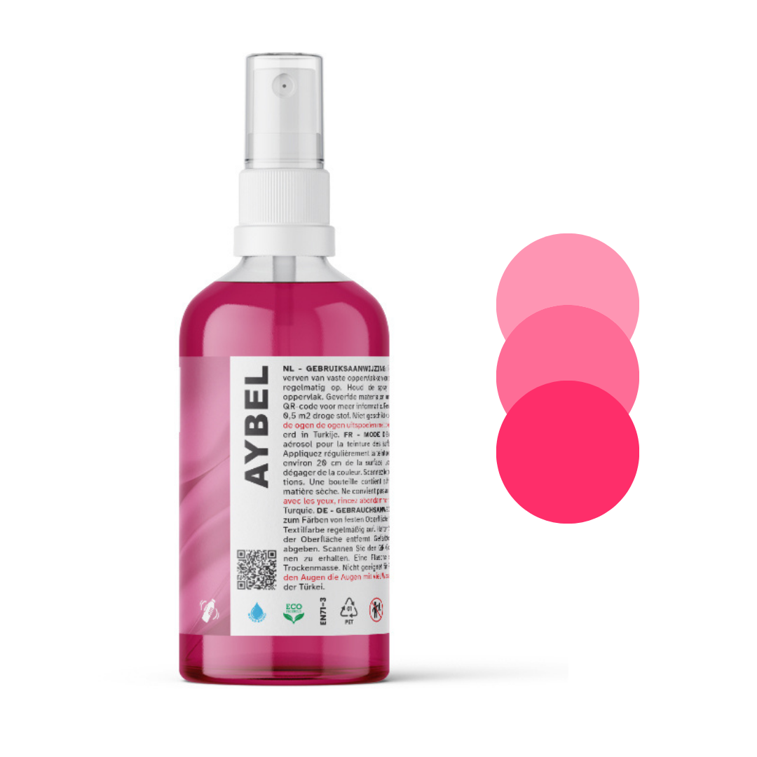 Pink tekstilfarvespray